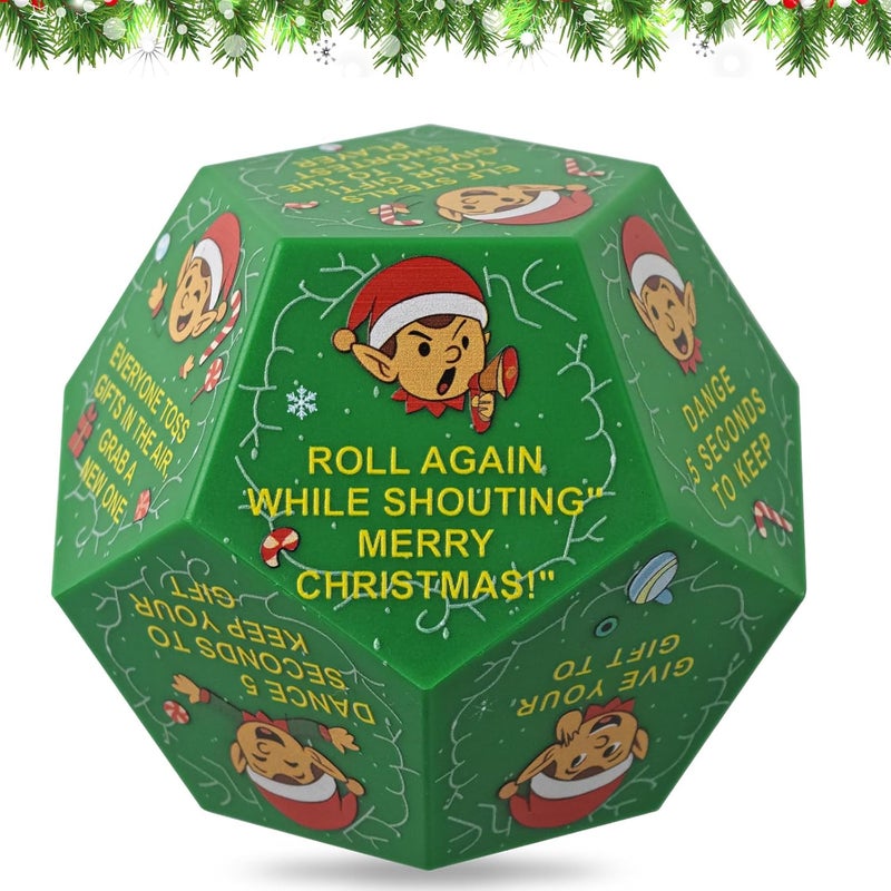 oyeftp Store Hilarious Exchange Party Game Dice, Exchange Gifts Family Game, Christmas Stocking Stuffers White Elephant Gifts for Teens Adults, Gift Exchange Dice for Family Friends Holiday Xmas Party Supplies - Image 1